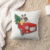 Festliches Kissen "Niedlicher Hund mit Weihnachtsb (Decke)