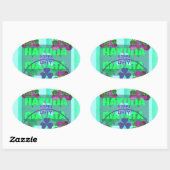 Festliches Kleeblatt, das St. Patrick's Floral fas Ovaler Aufkleber (Blatt)