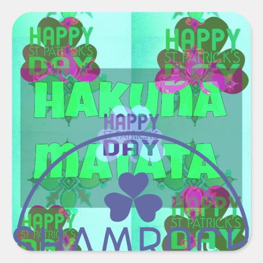 Festliches Kleeblatt, das St. Patrick's Floral fas Quadratischer Aufkleber (Vorderseite)