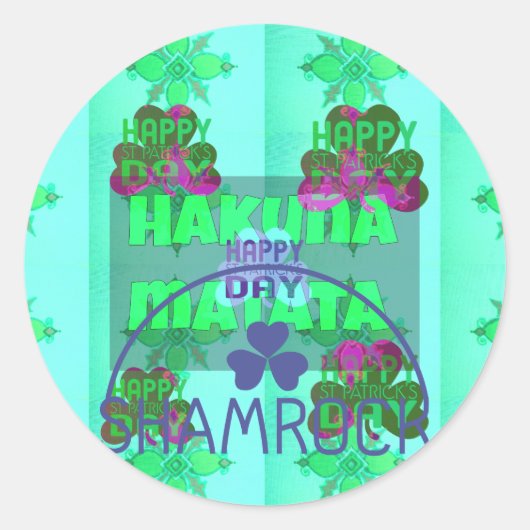 Festliches Kleeblatt, das St. Patrick's Floral fas Runder Aufkleber (Vorderseite)