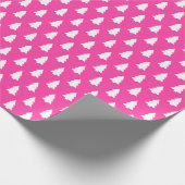 Festliches Knockout Rosa Weihnachtsbaummuster Geschenkpapier (Ecke)