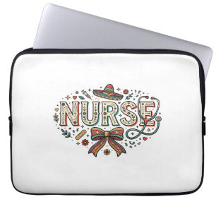 Festliches Krankenpfleger Vintage-Stich-Shirt-Desi Laptopschutzhülle
