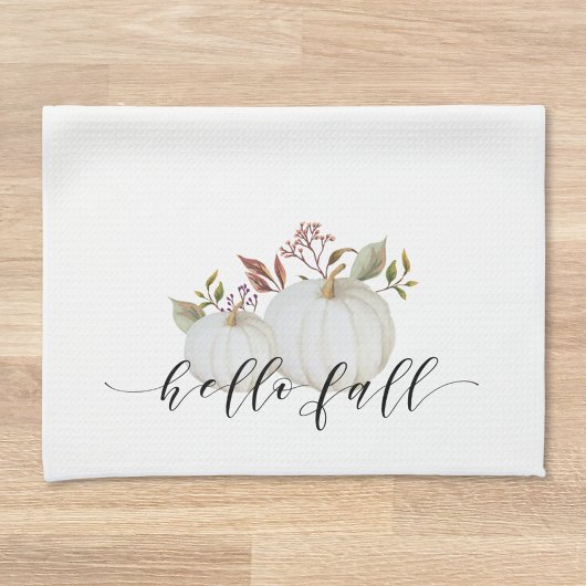 Festliches Kürbis-Hallo-Herbst-Kalligrafie Geschirrtuch