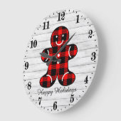 Festliches Land Weihnachtslumberjack Lebkuchen Große Wanduhr (Winkel)