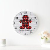 Festliches Land Weihnachtslumberjack Lebkuchen Große Wanduhr (Zuhause)