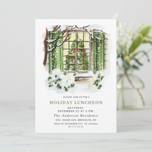 Festliches Landhaus CHRISTMAS FERIENWOHNUNG LUNCHE Einladung (Stehend Vorderseite)