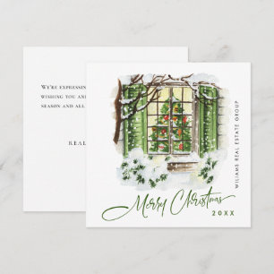 Festliches Landhaus-Weihnachts-Corporate-Gruß Feiertagskarte