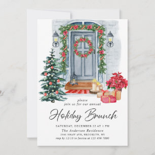 Festliches Landhaus-Weihnachtsfeiertags-Brunch Einladung