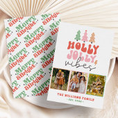 Festliches Lässiges Retro Weihnachts-Foto Feiertagskarte