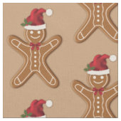 Festliches Lebkuchen-Weihnachtsplätzchen-Muster Stoff (Nahaufnahme)