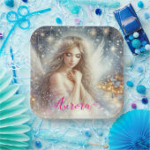Festliches Mädchen-Wasserfarben-Ätherischer Frost- Pappteller (Party)