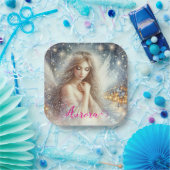 Festliches Mädchen-Wasserfarben-Ätherischer Frost- Pappteller (Party)