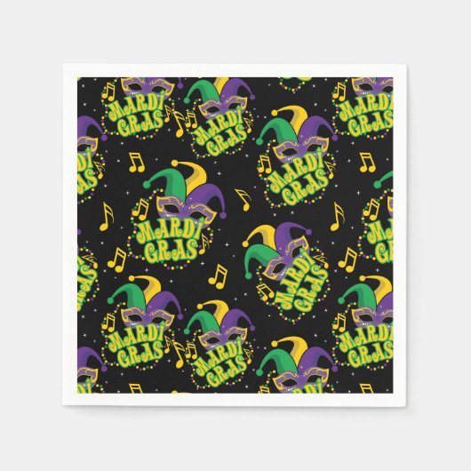 Festliches Mardi Gras  Serviette (Vorderseite)