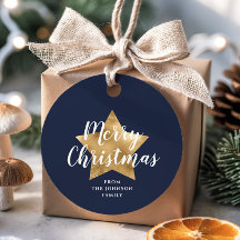 Festliches Marineblau Stern Frohe Weihnachten