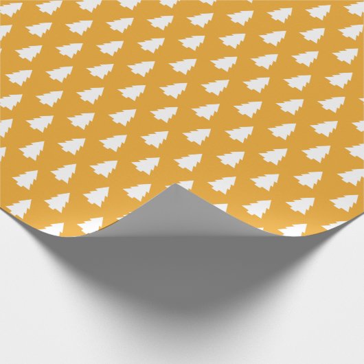 Festliches Mellow Yellow White Christmas Tree Must Geschenkpapier (Ecke)
