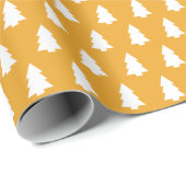 Festliches Mellow Yellow White Christmas Tree Must Geschenkpapier (Rolleneckpunkt)