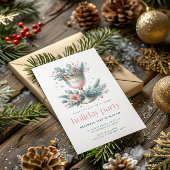 Festliches Minz & Pink Weihnachtsfest Chalice Part Einladung