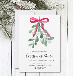 Festliches Mistletowein Weihnachtsfest Party Einladung