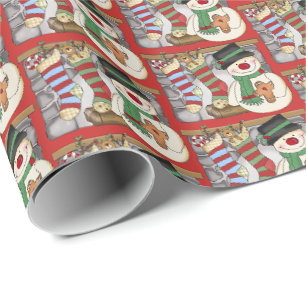 Festliches mit Ziegeln gedeckte Verpackung des Geschenkpapier
