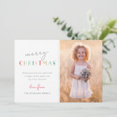 Festliches, modernes Weihnachts-Foto Feiertagskarte (Stehend Vorderseite)