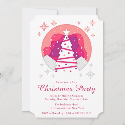 Festliches, modernes Weihnachtsbaum Weihnachts-Par Einladung (Vorderseite)
