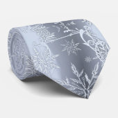 Festliches Muster Holiday Blue Snowflake Winter #2 Krawatte (Gerollt)