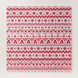 Festliches nahtloses Weihnachtsmuster. Puzzle