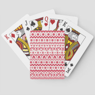 Festliches nahtloses Weihnachtsmuster. Spielkarten