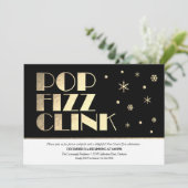 Festliches Neujahrs-Cocktail-Party Einladung (Stehend Vorderseite)