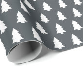 Festliches, nicht Schwarz-weißes Weihnachtsbaummus Geschenkpapier (Rolleneckpunkt)