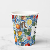 Festliches Obst Happy Holidays Weihnachts-Party Pappbecher (Vorderseite)