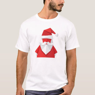 Festliches Origami-Geometrisches-Weihnachtsmann-T- T-Shirt
