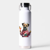Festliches Party Border Terrier Trinkflasche (Vorne)