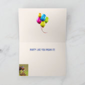 Festliches Party Donkey Funny Geburtstag Karte (Innenseite)