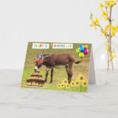 Festliches Party Donkey Funny Geburtstag Karte (Gelbe Blume)