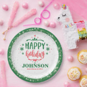 Festliches Party in Rot und Grün Pappteller (Party)