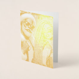 Festliches Party Santa Folienkarte