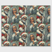 Festliches Party Santa Geschenkpapier (Flach)