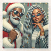 Festliches Party Santa Glasuntersetzer (Vorderseite)