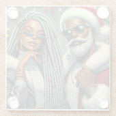 Festliches Party Santa Glasuntersetzer (Rückseite)