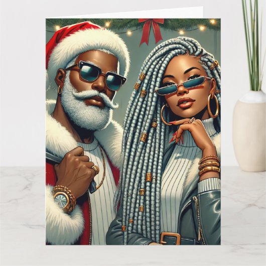 Festliches Party Santa Karte (Vorderseite)