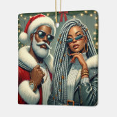 Festliches Party Santa Keramikornament (Links)