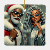 Festliches Party Santa Keramikornament (Rückseite)