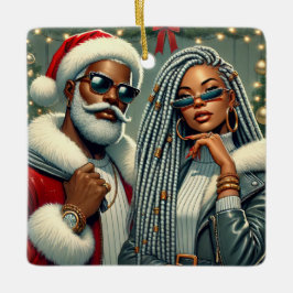 Festliches Party Santa Keramikornament