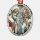 Festliches Party Santa Ornament Aus Metall (Links)