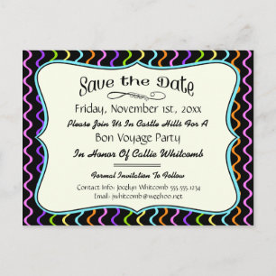 Festliches Party, Wiedersehen oder Event Save the  Ankündigungspostkarte