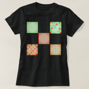 Festliches Patchwork-Quiltmuster T-Shirt