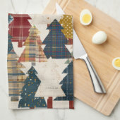 Festliches Patchwork-Weihnachtsbaum-Muster (2) Geschirrtuch (Viertel Falte)