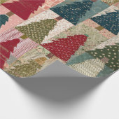 Festliches Patchwork-Weihnachtsbaum-Muster (3) Geschenkpapier (Ecke)