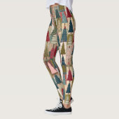 Festliches Patchwork-Weihnachtsbaum-Muster (3) Leggings (Links)